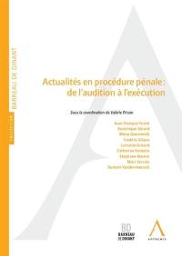 Actualités en procédure pénale : de l'audition à l'exécution