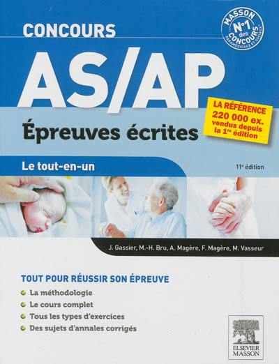 Concours AS-AP : épreuves écrites