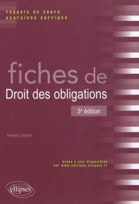 Fiches de droit des obligations : rappels de cours et exercices corrigés