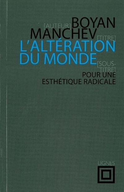 L'altération du monde : pour une esthétique radicale