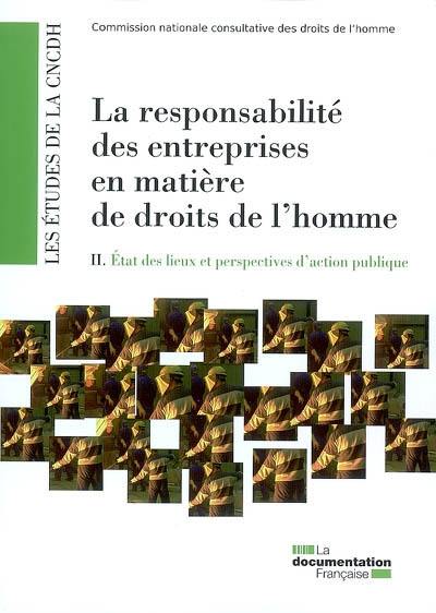 La responsabilité des entreprises en matière de droits de l'homme. Vol. 2. Etat des lieux et perspectives d'action publique