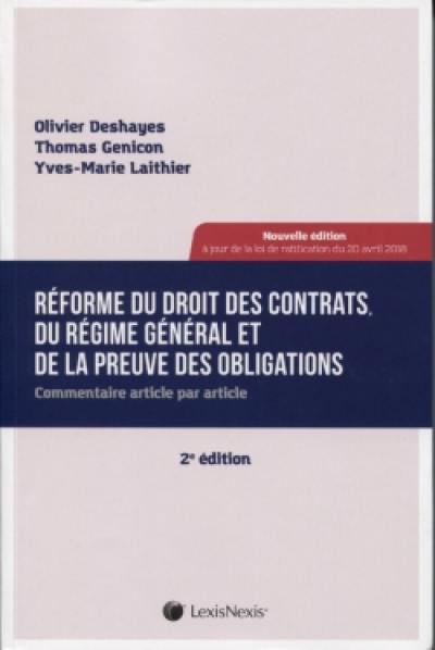 Réforme du droit des contrats, du régime général et de la preuve des obligations : commentaire article par article