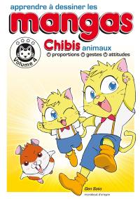 Apprendre à dessiner les mangas. Vol. 4. Chibis animaux : proportions, gestes, attitudes : toutes les bases