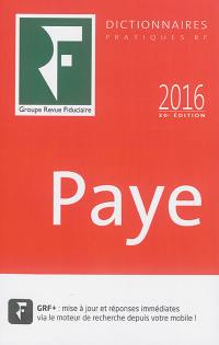 Dictionnaire paye 2016