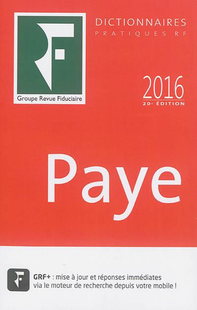 Dictionnaire paye 2016