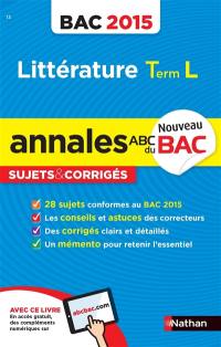 Littérature, terminale L : bac 2015