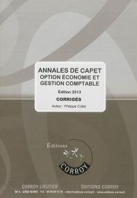 Annales de CAPET, option économie et gestion comptable : corrigés