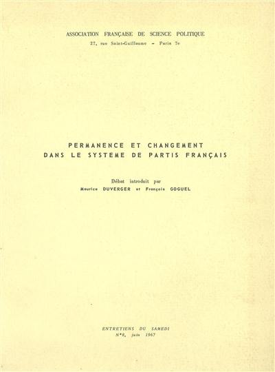 Permanence et changement dans le système de partis français