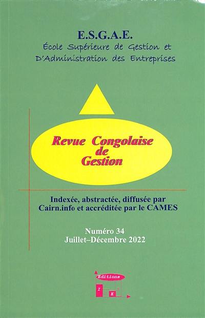 Revue congolaise de gestion, n° 34