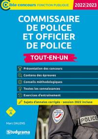 Commissaire de police et officier de police, cat. A : tout-en-un : 2022-2023