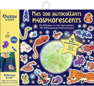 Mes 200 autocollants phosphorescents. My 200 glow-in-the-dark stickers. Mis 200 pegatinas fosforescentes