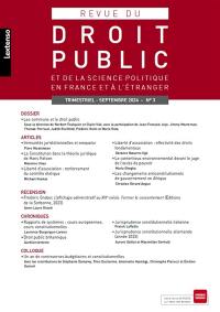 Revue du droit public et de la science politique en France et à l'étranger, n° 3 (2024). Les communs et le droit public