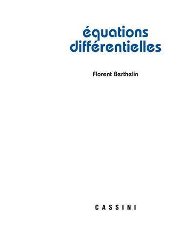 Equations différentielles