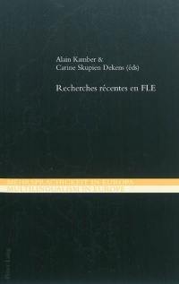 Recherches récentes en FLE