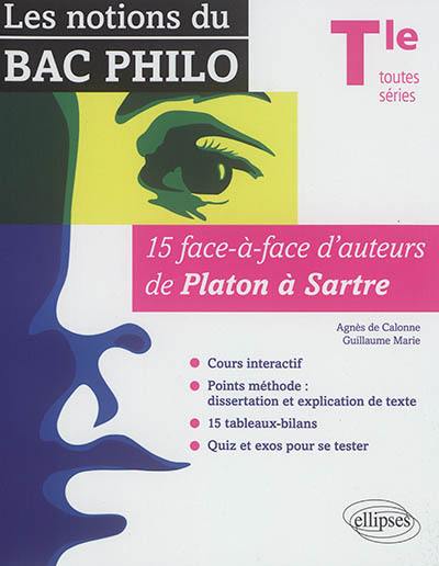 Les notions du bac philo : terminale toutes séries : 15 face-à-face d'auteurs de Platon à Sartre