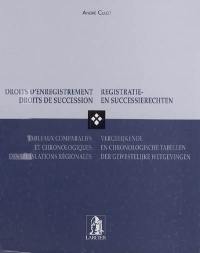 Droits d'enregistrement, droits de succession : tableaux comparatifs et chronologiques des législations régionales. Registratie-en successierechten : vergelijkende en chronologische tabellen der gewestelijke wetgevingen