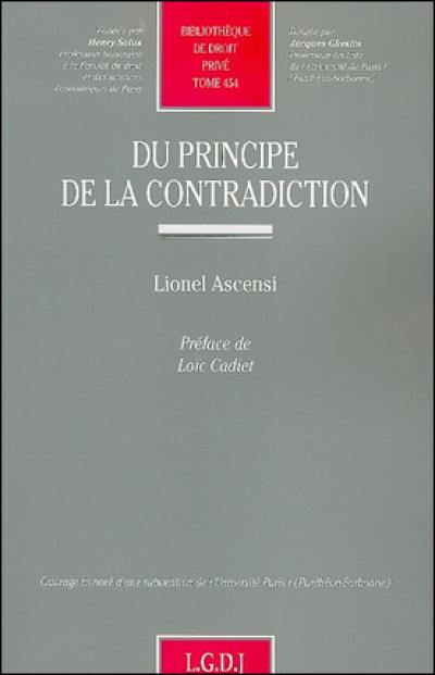 Du principe de la contradiction