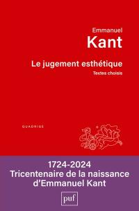 Le jugement esthétique : textes choisis