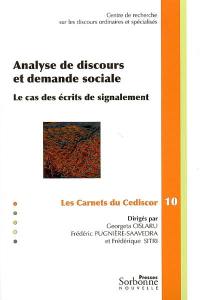 Analyse de discours et demande sociale : le cas des écrits de signalement