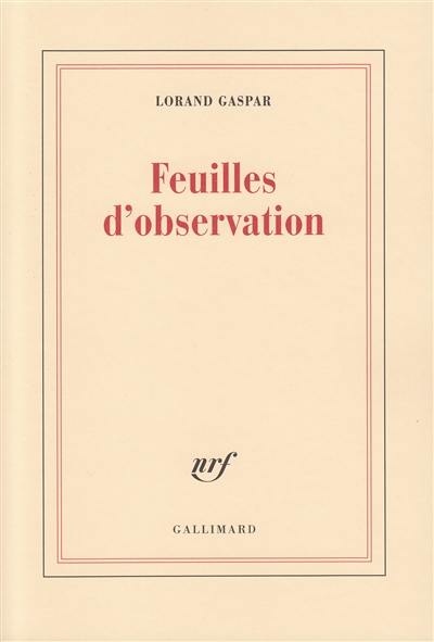 Feuilles d'observation