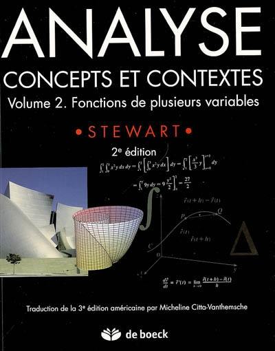 Analyse : concepts et contextes. Vol. 2. Fonctions de plusieurs variables