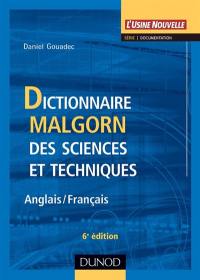 Dictionnaire Malgorn des sciences et techniques : anglais-français