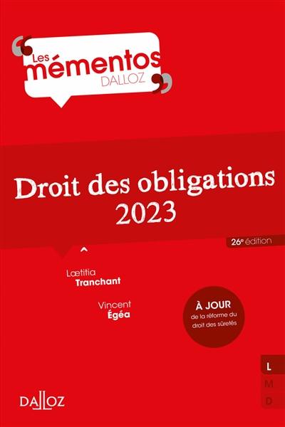 Droit des obligations : 2023