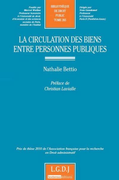 La circulation des biens entre personnes publiques