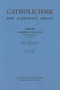 Catholicisme : hier, aujourd'hui, demain. Vol. 16-2. Tables, compléments et mises à jour : fascicule 76-77, C-D-E