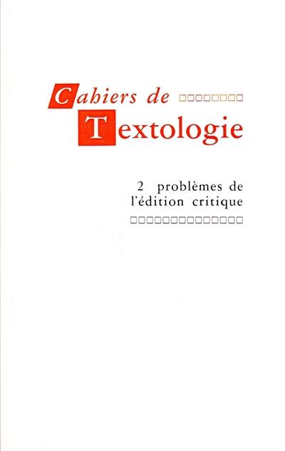 Problèmes de l'édition critique