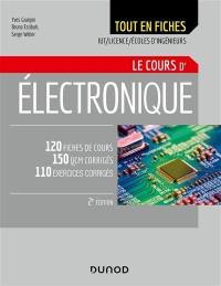 Le cours d'électronique tout en fiches : 120 fiches de cours, 150 QCM corrigés, 110 exercices corrigés : IUT, licence, écoles d'ingénieurs