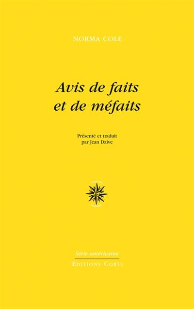 Avis de faits et de méfaits