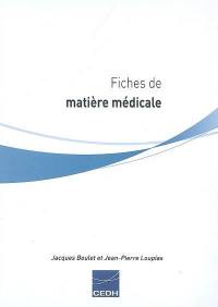 Fiches de matière médicale