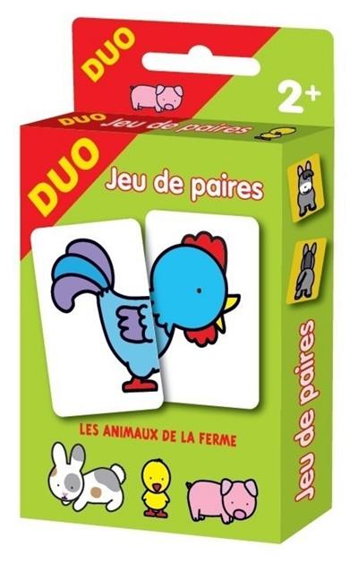 Les animaux de la ferme : jeu de paires