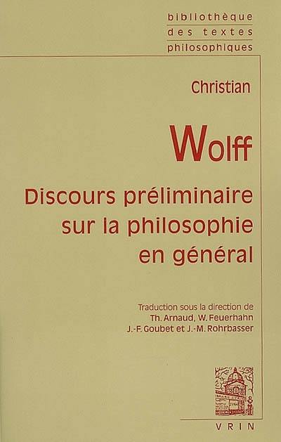 Discours préliminaire sur la philosophie en général