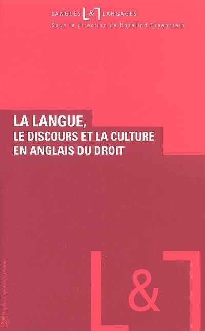 La langue, le discours et la culture en anglais du droit