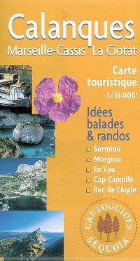 Calanques : Marseille-Cassis, La Ciotat : carte touristique 1:35.000