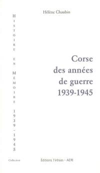 Corse des années de guerre, 1939-1945