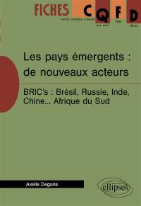 Les pays émergents : de nouveaux acteurs : BRIC's : Brésil, Russie, Inde, Chine... Afrique du Sud