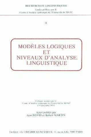 Modèles logiques et niveaux d'analyse linguistique