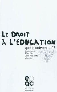 Le droit à l'éducation : quelle universalité ?