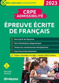 Epreuve écrite de français : CRPE admissibilité, cat. A : 2023