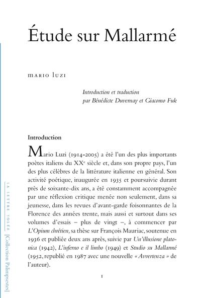 Etude sur Mallarmé