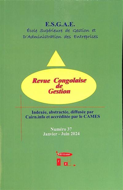 Revue congolaise de gestion, n° 37