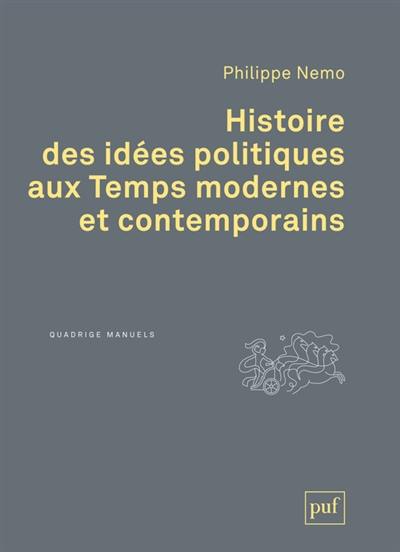 Histoire des idées politiques aux temps modernes et contemporains