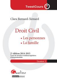 Droit civil : les personnes, la famille : licence 1