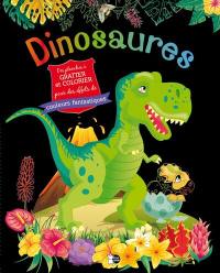 Dinosaures : des planches à gratter et colorier pour des effets de couleurs fantastiques