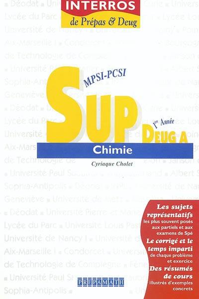 Chimie, Sup MPSI-PCSI, 1ère année Deug A