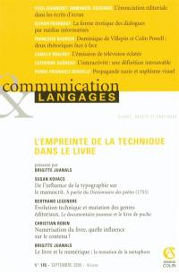 Communication & langages, n° 145. Les empreintes techniques du livre