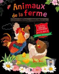 Animaux de la ferme : des planches à gratter et colorier pour des effets de couleurs fantastiques